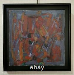 Abstract Oil Painting On Canvas Signed By Daniel Prat Framed 1998