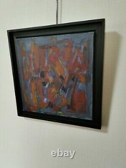 Abstract Oil Painting On Canvas Signed By Daniel Prat Framed 1998