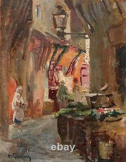 Adolphe Gumery, Orientalist Painting, Antique Signed Painting, Early 20th Century