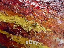 Agay Red Rocks Esterel Seaside. Oil / Wood Signed. Table 72x61 CM