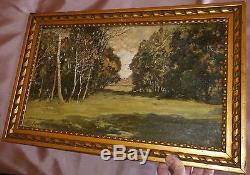 Albert Regagnon 1922 Oil On Canvas View Of Undergrowth Table + Golden Frame