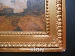 Alexandre Defaux (1826-1900) Landscape Oil on Wood 16.5x22cm