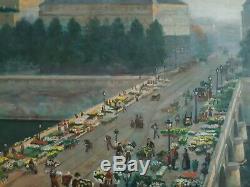 Alfred Le Petit (1841-1909) The Paris Pont Au Change Oil Market Flowers 1904