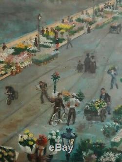 Alfred Le Petit (1841-1909) The Paris Pont Au Change Oil Market Flowers 1904