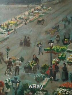 Alfred Le Petit (1841-1909) The Paris Pont Au Change Oil Market Flowers 1904