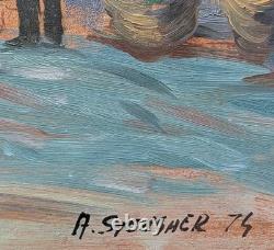 Alfredo STENGHER (1920-2000) Market in Italy 1974