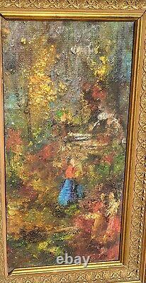 Alphonso Perez called Osnophla Abstract Landscape Sete Oil Painting on Panel