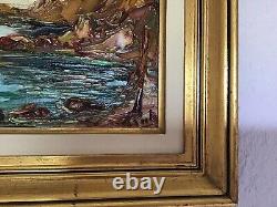 Ancient Marine Painting Oil on Wood Signed