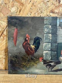 Ancient Oil On Wood 19th Century, Bass Court Scene, Signed Brunville (2)