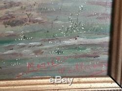 Ancient Painting Battle Scene / Oil On Panel Signed / Militaria 1870