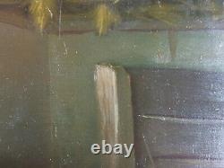 Ancient Painting Brebis And Its Lamb Painting Oil Antique Painting Ölgemälde