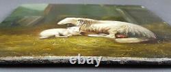 Ancient Painting Brebis And Its Lamb Painting Oil Antique Painting Ölgemälde