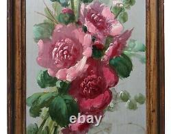 Ancient Painting By Gaston Corbier, Oil On Panel, Flowers, Early 20th Century