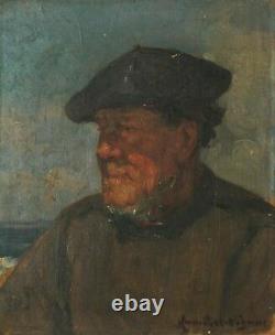 Ancient Painting By Humbert-vignot (1878-1960) Breton, Portrait, Character