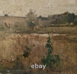 Ancient Painting By Vincent-léo Thenot (1838-1890) Oil 19cm X 35cm