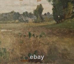 Ancient Painting By Vincent-léo Thenot (1838-1890) Oil 19cm X 35cm