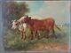 Ancient Painting Cows In The Pre Painting Oil Antique Old Painting Ölgemälde