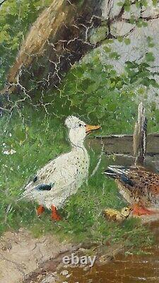 Ancient Painting Ducks Painting Oil Antique Oil Painting Ölgemälde Dipinto