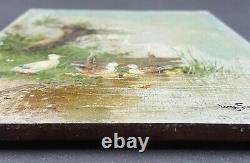 Ancient Painting Ducks Painting Oil Antique Oil Painting Ölgemälde Dipinto