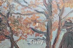 Ancient Painting, Oil On Wood Signed André Douhin (1863-1936) Southern Landscape