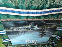 Ancient Painting Oil School of Barbizon Mountain 19th Century Levigne Godchaux