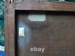 Ancient Painting Oil School of Barbizon Mountain 19th Century Levigne Godchaux