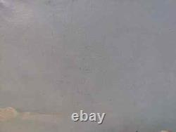 Ancient Painting Oil School of Barbizon Mountain 19th Century Levigne Godchaux