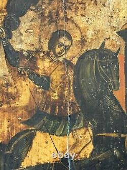 Ancient Painting/Oil on Wood/Early 17th Century/Battle Scene/42x32cm