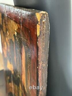 Ancient Painting/Oil on Wood/Early 17th Century/Battle Scene/42x32cm