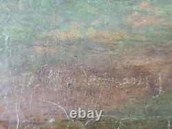 Ancient Painting Sheep And Cows With Pasture Painting Oil Antique Painting