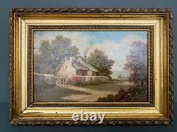 Ancient Painting Signed Golden Frame Late 19th 19th Century