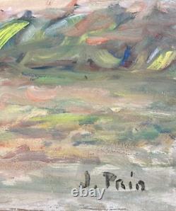 Ancient Painting Signed Maritime Landscape Brittany Sea