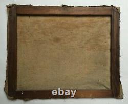 Ancient Painting Signed, Oil On Canvas, To Restore, Path, Wood, Early 20th Century