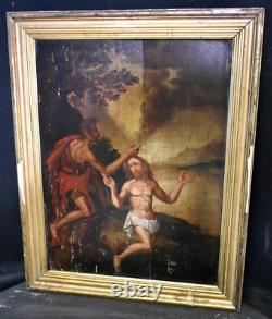 Ancient Painting Tempera On Wood Religious Scene Flemish School 16th Century