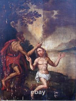 Ancient Painting Tempera On Wood Religious Scene Flemish School 16th Century