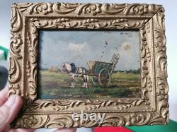 Ancient Paintings on Wood Miniature Peasant Scenes. My ref. EB SER 038-4