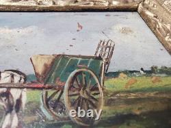 Ancient Paintings on Wood Miniature Peasant Scenes. My ref. EB SER 038-4