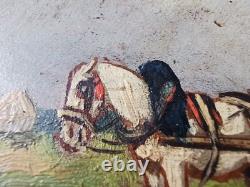 Ancient Paintings on Wood Miniature Peasant Scenes. My ref. EB SER 038-4