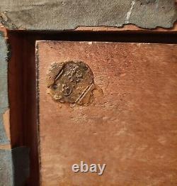 Ancient Panel Oil on Wood 2 Heads of Apostles 17th Century