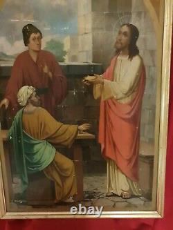 Ancient Religious Painting Signed Hockay, Dated 1930, Large Size