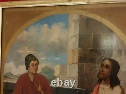 Ancient Religious Painting Signed Hockay, Dated 1930, Large Size