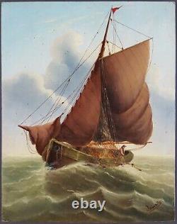 Ancient Sea Sailing Painting Painting Ancient Oil Old Painting Ölgemälde