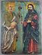 Ancient Table Religious Scene Painting Oil Antique Oil Painting