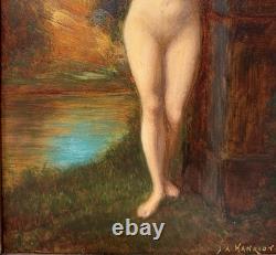 Ancient Tableau Nude Jules-Armand Hanriot (1853-1930) Nymph, circa 1900