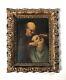 Ancient Tableau, The Barber, Oil On Panel 19th Century, Vintage Frame