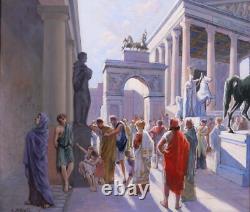 Ancient Tableaux by Henri Delavelle: Rome Antiquity Landscape Illustration
