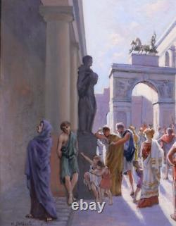 Ancient Tableaux by Henri Delavelle: Rome Antiquity Landscape Illustration