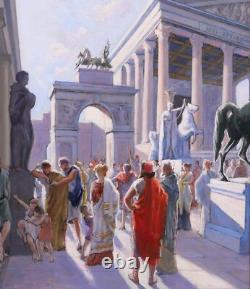 Ancient Tableaux by Henri Delavelle: Rome Antiquity Landscape Illustration