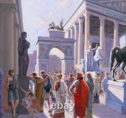Ancient Tableaux by Henri Delavelle: Rome Antiquity Landscape Illustration