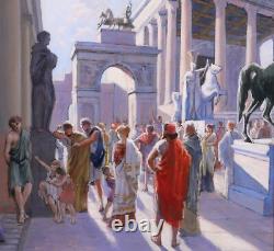 Ancient Tableaux by Henri Delavelle: Rome Antiquity Landscape Illustration